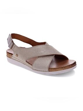 Revere Cottesloe Sandal Gold Linen Adjustable Comfort Sandals EU 40 US 9-9.5